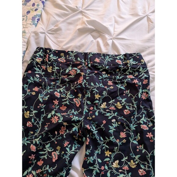 Ann Taylor Loft Pants Women's Sz 10T Floral Marisa Riviera Cropped  Blue Pink - Picture 13 of 16